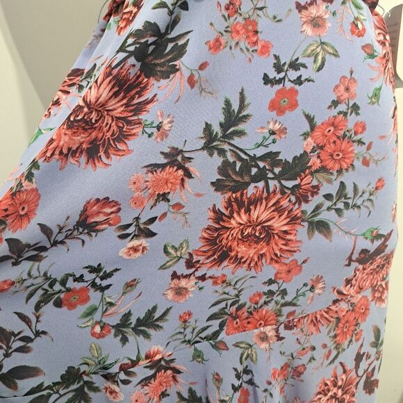 Chelsea 28 Floral Print Boho Chic Faux Wrap V Neck Multi Purple Dress Large NWT - Picture 15 of 16